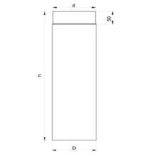 100cm -es Egyenes fekete füstcső