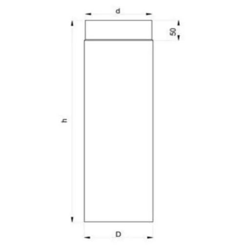 100cm -es Egyenes fekete füstcső