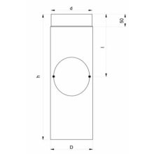 50cm -es Tisztítónyílásos fekete füstcső