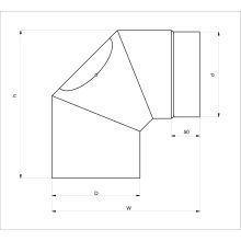90°-os Fix, tisztító nyíllásos füstcső